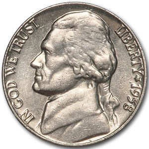 1958 Jefferson Nickel BU 1958 Jefferson Nickel BU